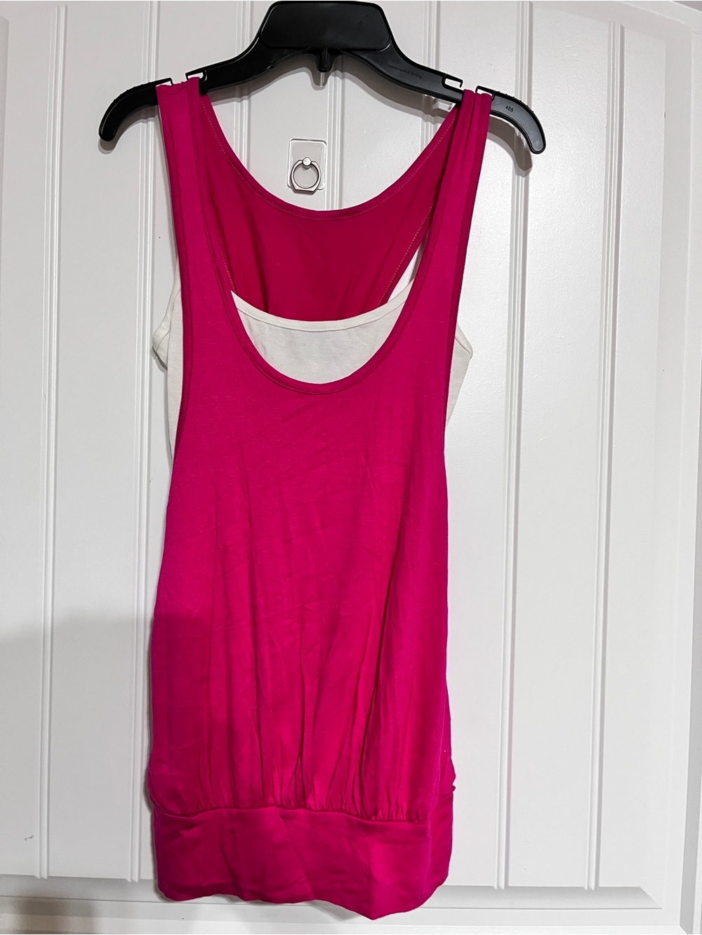 Hot Pink Layered Tank Top - Women's Sleeveless Top